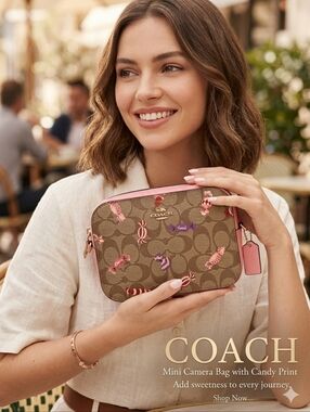 COACH 🇺🇲Mini Camera Bag in Signature Canvas with Candy Print💖